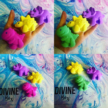 Load image into Gallery viewer, Set of 3 mini dinosaur bath bombs
